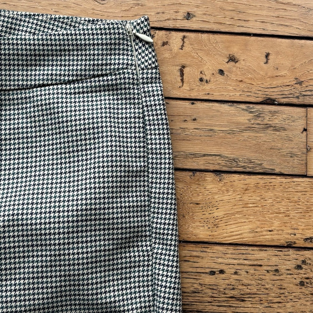 Talbots Women's Pants Size 10 Chatham Button Ankles Green Houndstooth - Picture 7 of 10